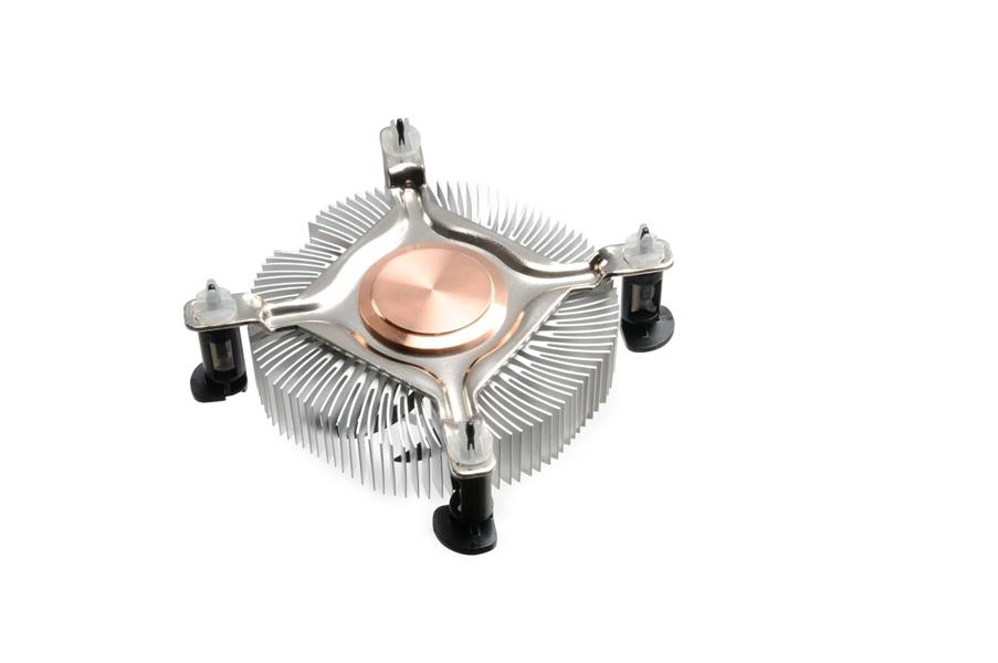 Akasa Intel LGA 775 115X Lo Noise Copper Core multidirectional push pin HS embedded PWM EBR Fan 23 5mm height