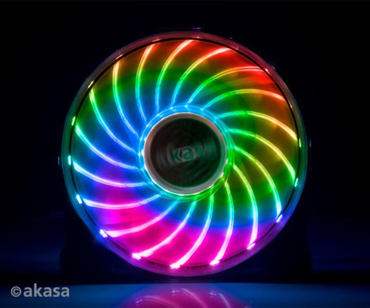 Akasa 12cm VEGAS 7 Cooling fan with 18 LEDs and 7 colour cycle