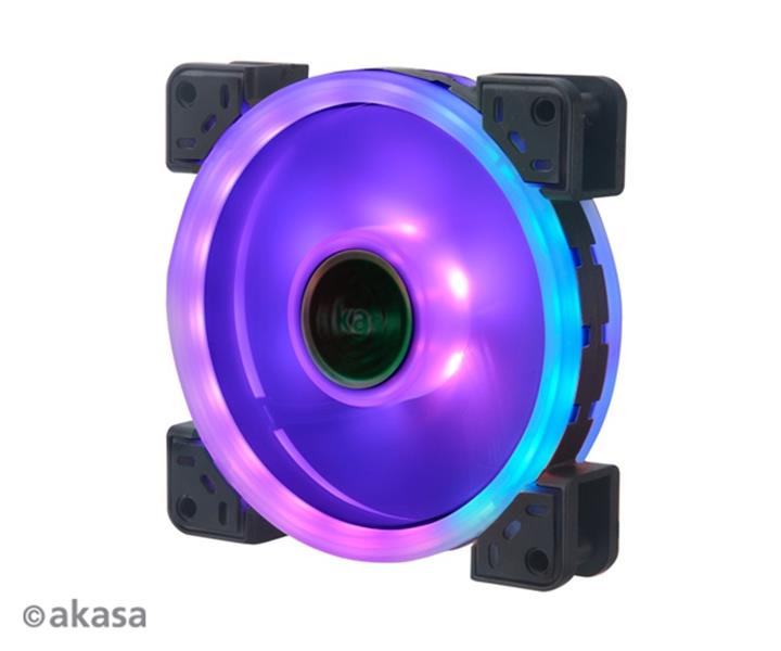 Akasa 12cm TWIN Loop Dual Sided Addressable RGB LED Fan Vegas TLX ASUS Aura MSI Mystic Light Sync Gigabyte Fusion ASRock Cert 