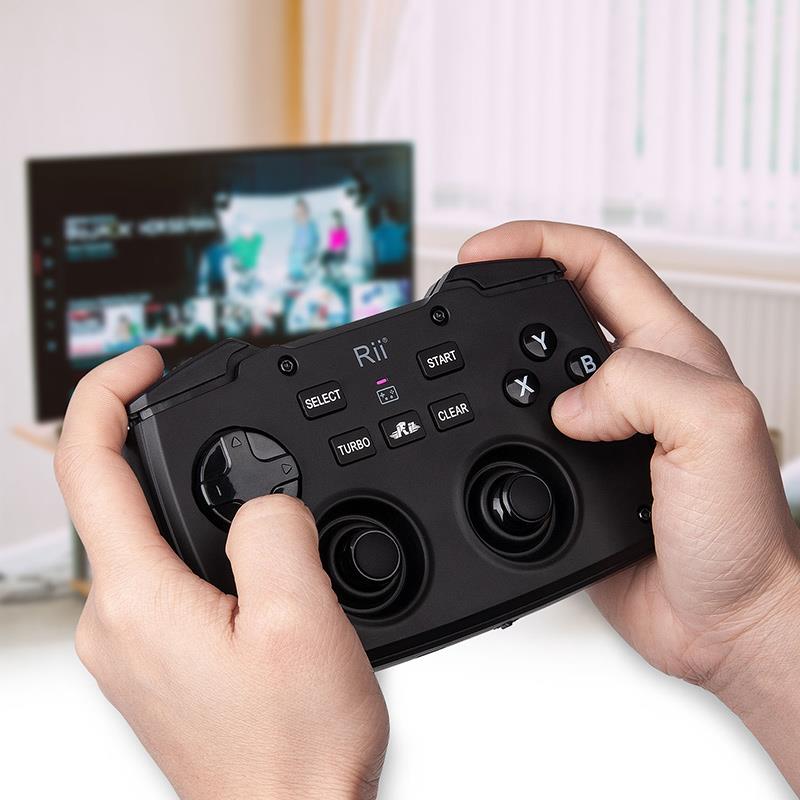 Mini Wireless Game Controller Mouse Keyboard Combo 2 4GHz game controller with D-padABXY buttonL1R1L2R2Turbo functionvibration and QWERTY keyboard Tou