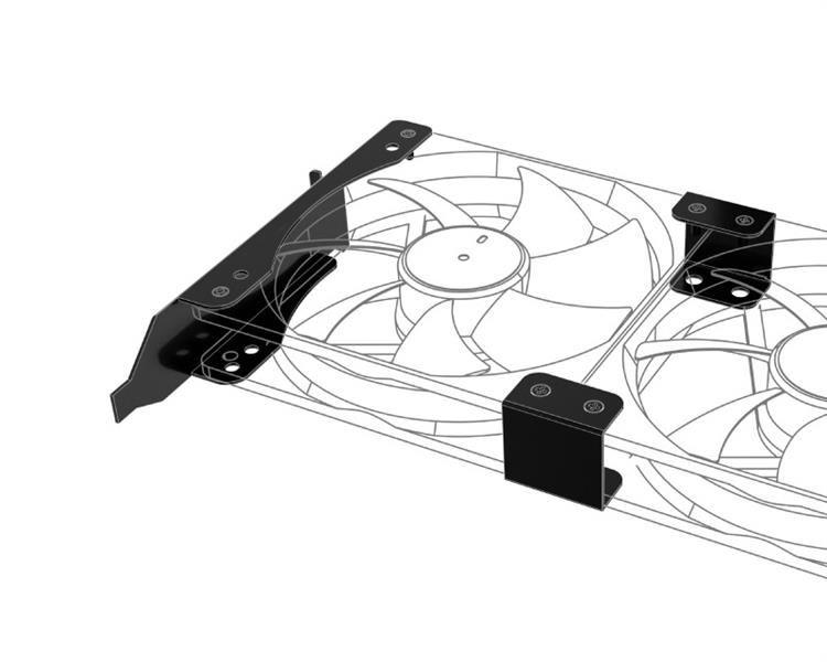 Akasa PCI Slot Bracket for Mounting One Two 120mm Fans