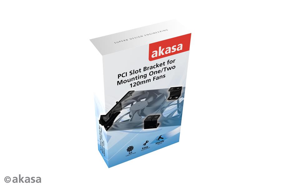 Akasa PCI Slot Bracket for Mounting One Two 120mm Fans