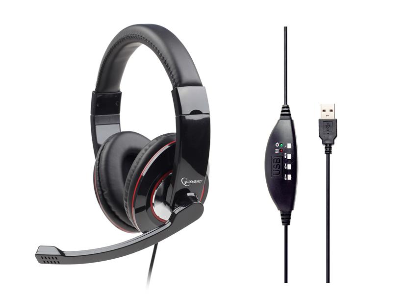 Headset Glossy Zwart USB
