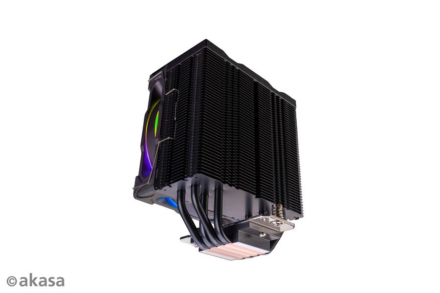 Akasa SOHO H4 Premium CPU cooler 4 Heatpipes aRGB fan Black fins Intel 115X 1200 2011 2066 AMD AM4