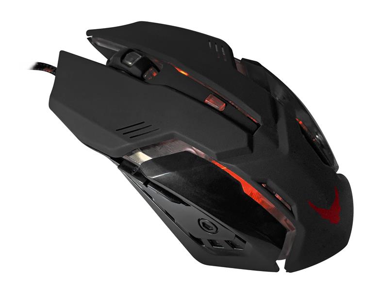 VARR Gaming muis wired 1600-2400-3200dpi zwart met LED backlight 1 8m USB
