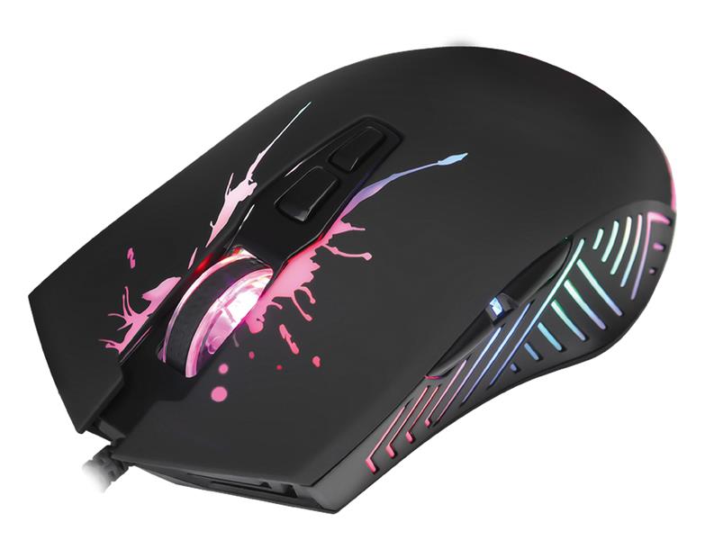 VARR RGB Gaming muis VGM-B04 1200-7200 dpi instelbaar RGB Warrior Black USB 1 5 meter gevlochten 7 button IC: 704F RGB