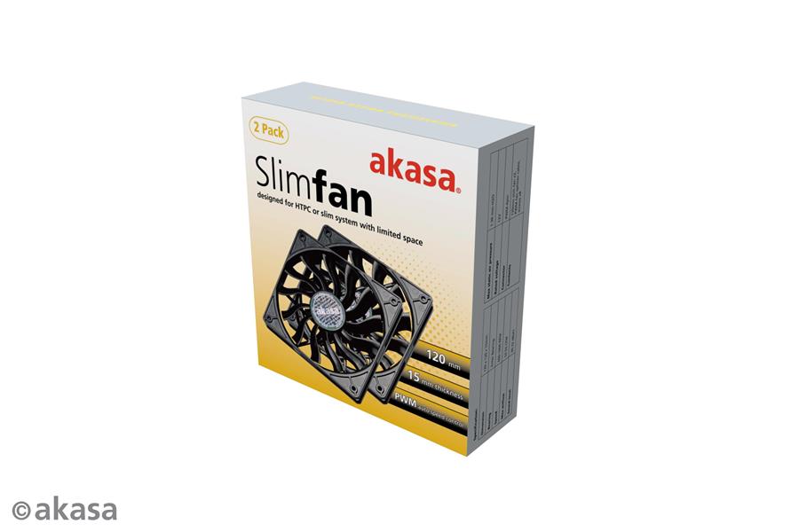 Akasa SlimFan 12015 EBR PWM 2pcs bundle