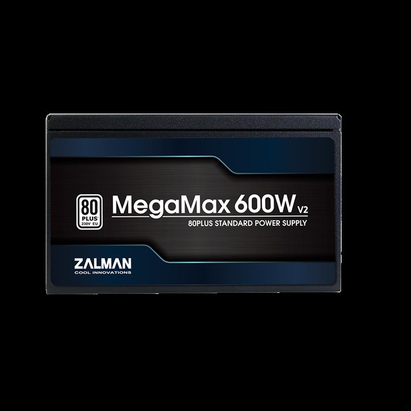Zalman ZM600-TXII V2 MegaMax 80PLUS 230V EU STANDARD Certified high efficiency PCI-E power supply unit 600 W 20+4 pin ATX ATX Zwart