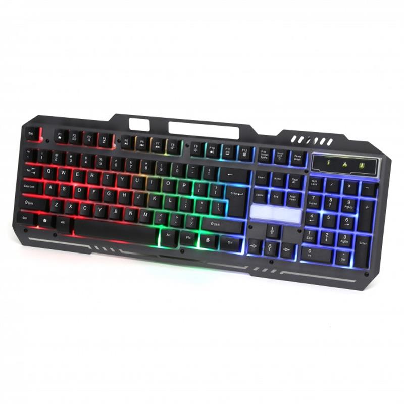 VARR VGK100 multimedia gaming keyboard metal LED< black 1 5m USB 3 mm key strole 0 8 kgf 50gf force inc phone stand