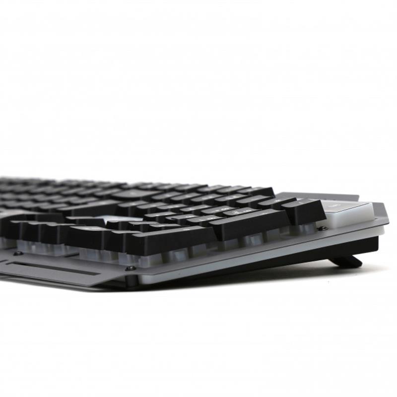 VARR VGK100 multimedia gaming keyboard metal LED< black 1 5m USB 3 mm key strole 0 8 kgf 50gf force inc phone stand