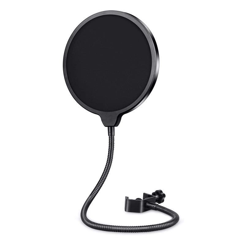 VARR Gaming Vlogging microphone POP filter - 15 5 cm - arm lengte 35 cm 4 cm mounting clamp