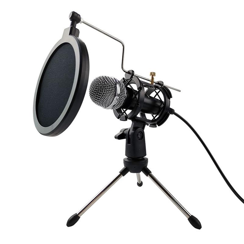 VARR Gaming Vloggin microphone scenic jack 3 5mm POP filter SHOCK basket tripod adapter