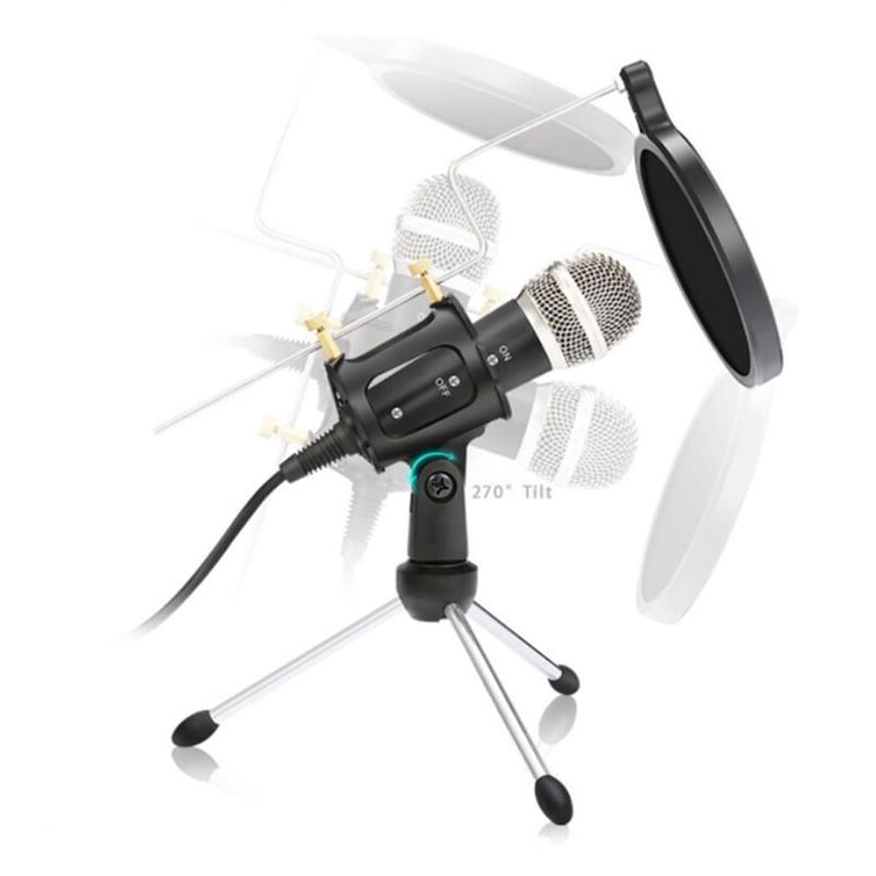 VARR Gaming Vloggin microphone scenic jack 3 5mm POP filter SHOCK basket tripod adapter