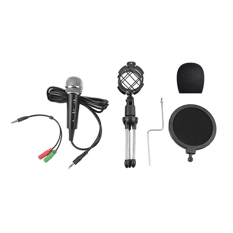 VARR Gaming Vloggin microphone scenic jack 3 5mm POP filter SHOCK basket tripod adapter