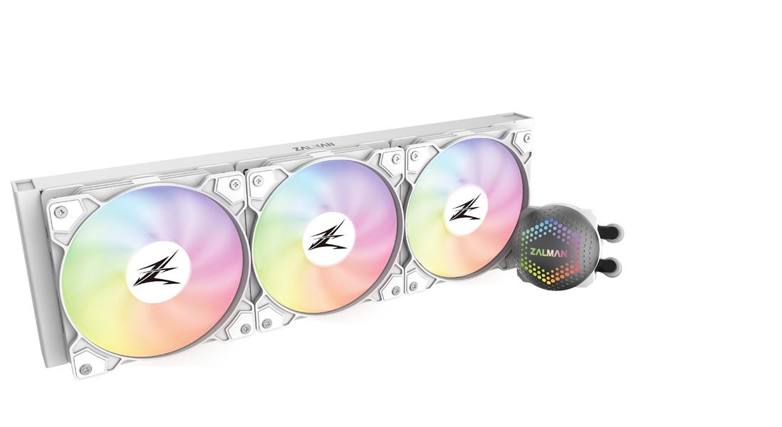 Zalman ALPHA36 White CPU Liquid Cooler 360mm Radiator 3 x 120 mm Fan ARGB pump Dual Processor Alles-in-één vloeistofkoeler 12 cm Wit
