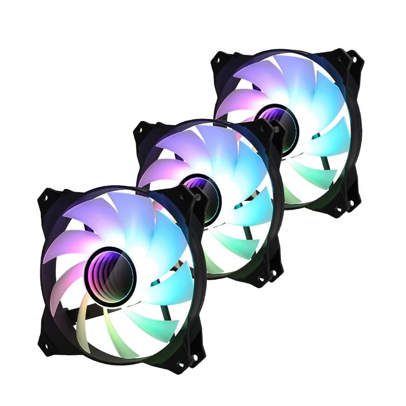 Zalman ZM-IF120 3pack+ ZM-4PALC controller 120mm Milky White aRGB Fan infinity effect Computer behuizing Ventilator 12 cm Zwart