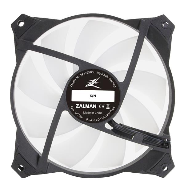 Zalman ZM-IF120 3pack+ ZM-4PALC controller 120mm Milky White aRGB Fan infinity effect Computer behuizing Ventilator 12 cm Zwart