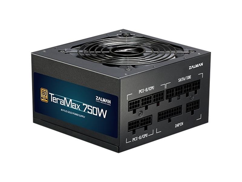 Zalman ZM750-TMX TerraMax 80 PLUS GOLD PSU 750W/Full-modular 99.9% Active PFC/Single power supply unit Zwart