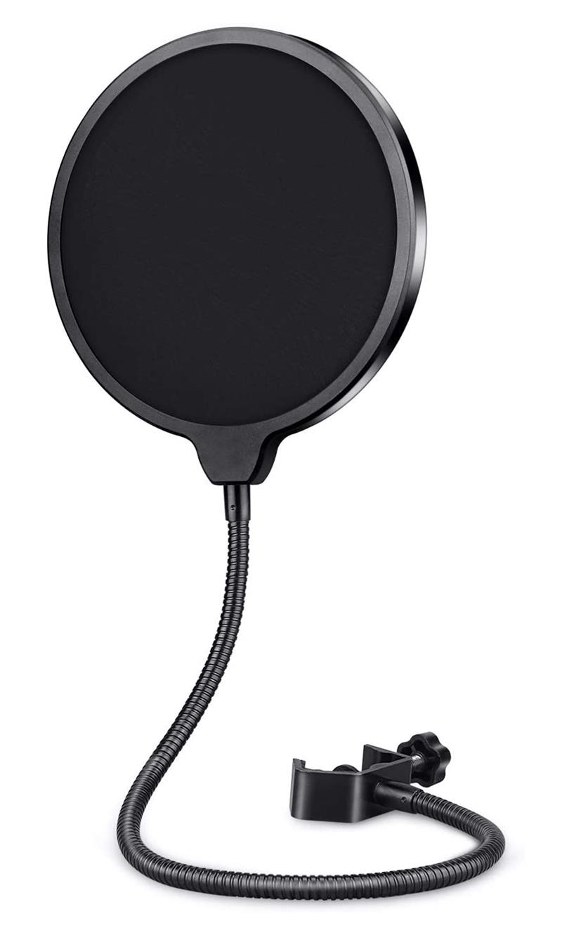 VARR Gaming Vlogging microphone POP filter - 15 5 cm - arm lengte 35 cm 4 cm mounting clamp