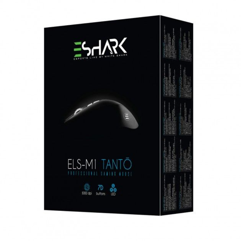 eShark gaming muis ESL-M1 TANTO - 5000 DPI - Zwart met RGB verlichting