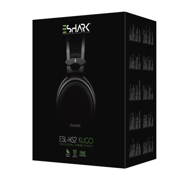 eShark gaming headset ESL-HS2 KUGO - Playstation 4 en PC - met Microfoon - Zwart