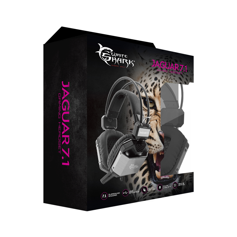 White Shark headset JAGUAR-7.1 / Zwart/Zilver