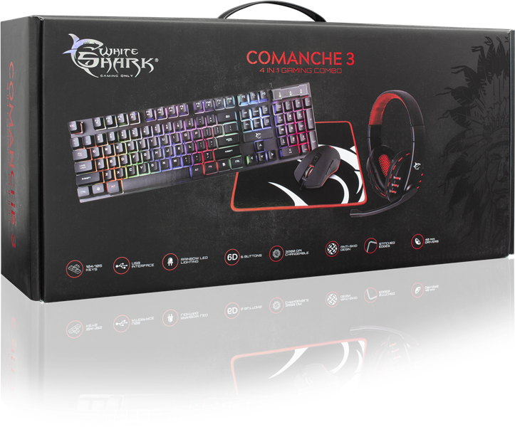 GC-4104 COMANCHE-3 PC Gaming combo 4 in 1