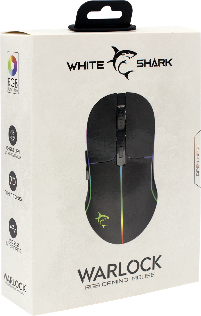 White Shark Gaming muis Warlock - RGB - 6400 dpi