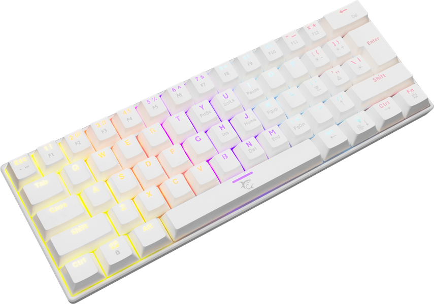 White Shark SHINOBI GK-2022 TKL Gaming toetsenbord met LED verlichting en Outemu Rode mechanische switches US Layout Wit