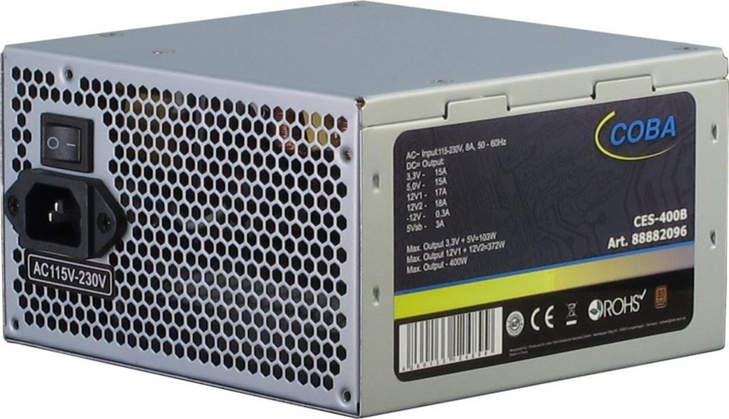 Inter-Tech Coba CES-400B 80+ power supply unit 400 W 20+4 pin ATX ATX Zilver BULK