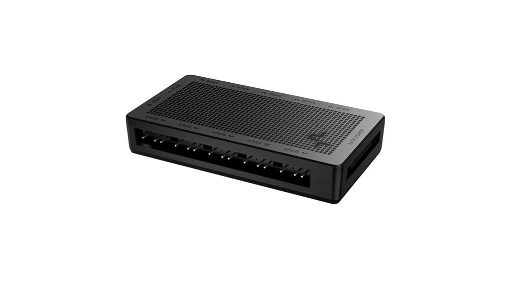 DeepCool FH-10 10 Port 4-Pin PWM Fan Hub SATA Power Adhesive Velcro