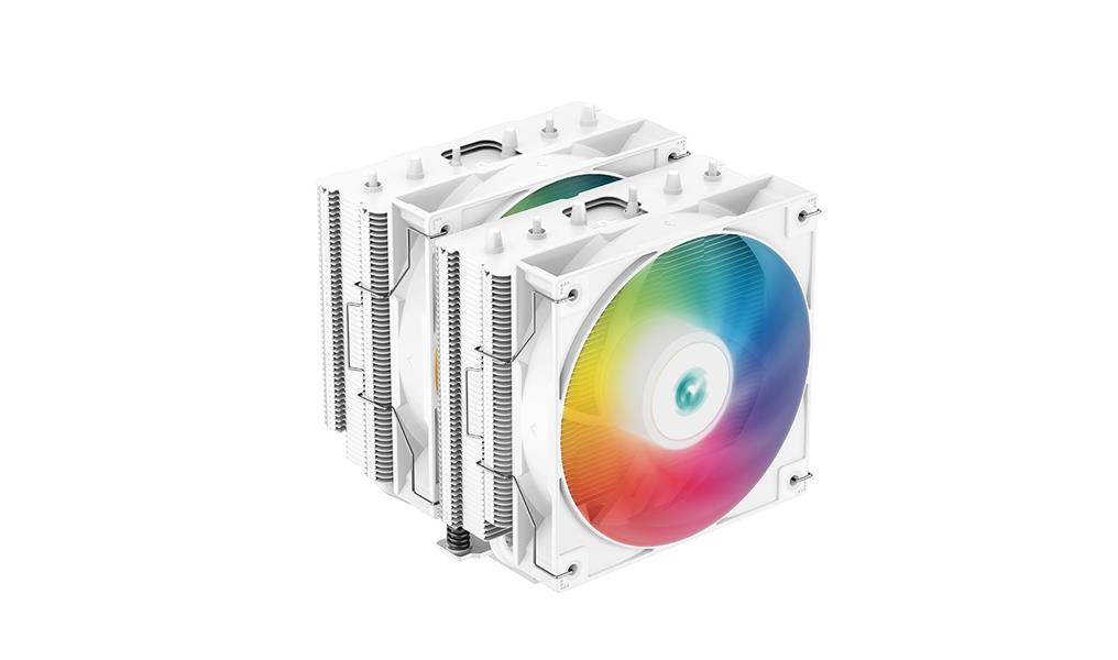DeepCool AG620 WH ARGB 6x Heat Pipe All White ARGB Dual Tower CPU Air Cooler 2x 120mm Hydro Bearing PWM ARGB High Performance Fan Intel: LGA2066 2011-
