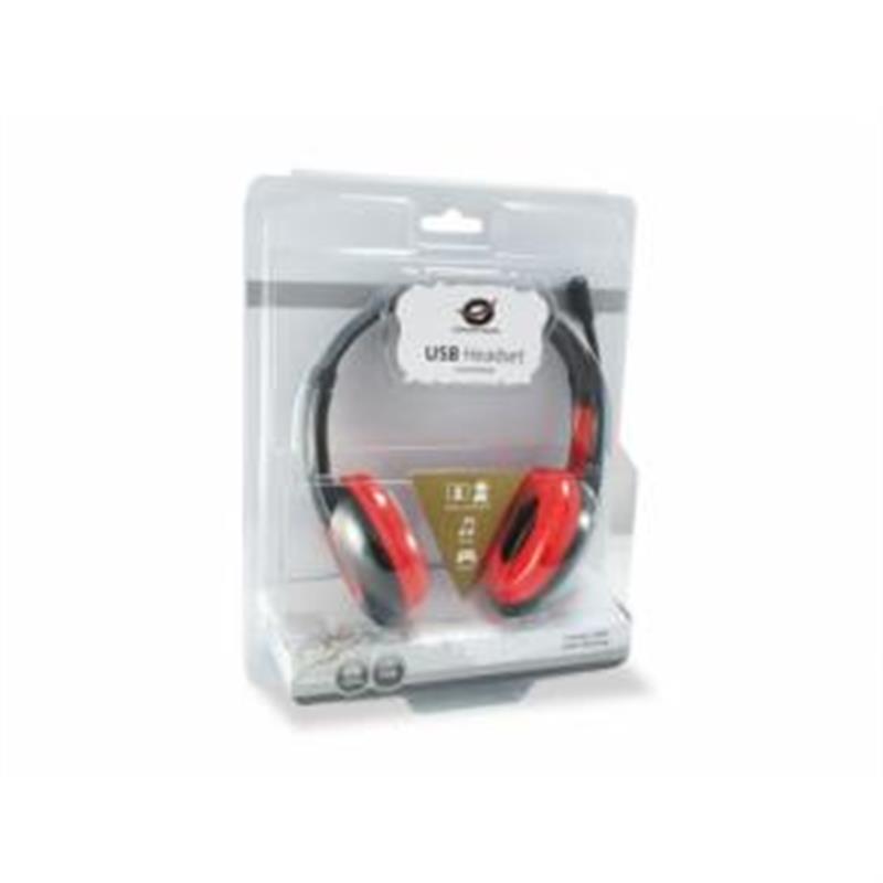 Conceptronic CCHATSTARU2R Headset Hoofdband Rood
