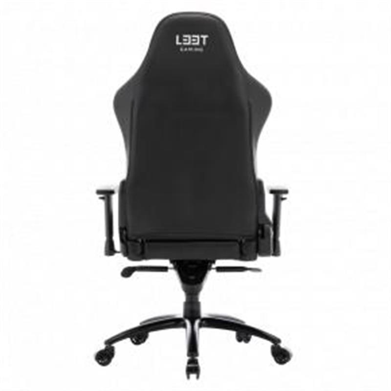 L33T Gaming Elite V4 Gaming Chair PU Black - White decor Class-4 gas-lift Tilt recline