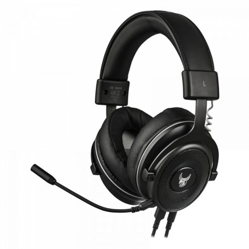 L33T Gaming Huginn Wireless Gaming 7 1 Headset w Mic USB 3 5mm LED RGB 50mm driver Black