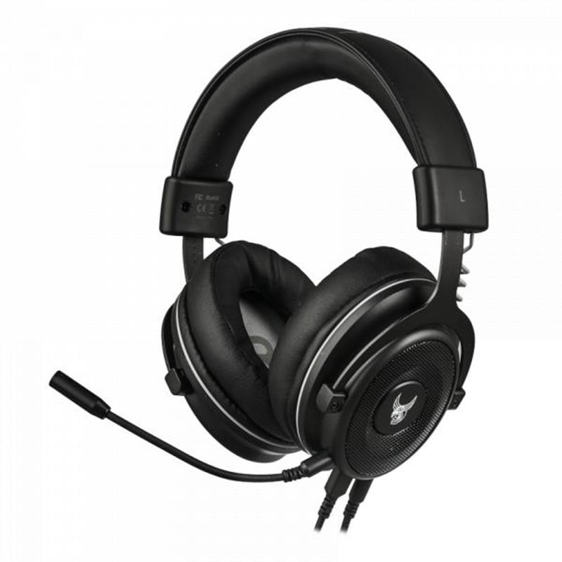 L33T Gaming Huginn Wireless Gaming 7 1 Headset w Mic USB 3 5mm LED RGB 50mm driver Black
