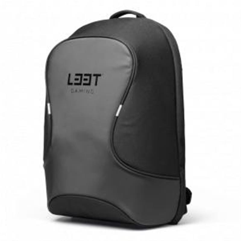 L33T Gaming Gaming Backpack in black waterproof nylon Fits 15 6inch devices