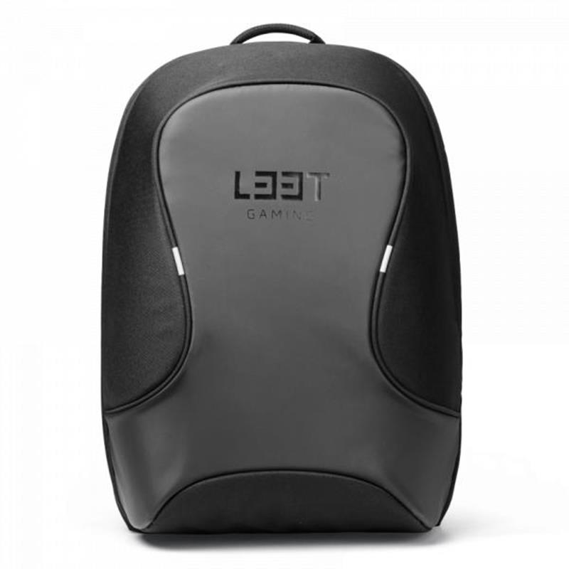 L33T Gaming Gaming Backpack in black waterproof nylon Fits 15 6inch devices