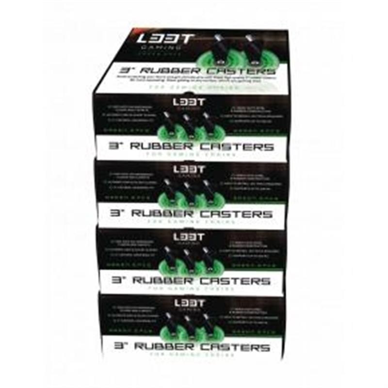 L33T Gaming 3inch Rubber Casters Green 5pcs