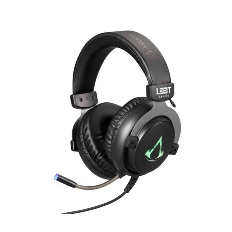 L33T Gaming Assassin s Creed Gaming Headset w Mic RGB 50mm Noise cancellation braided
