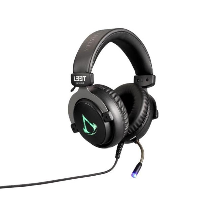 L33T Gaming Assassin s Creed Gaming Headset w Mic RGB 50mm Noise cancellation braided