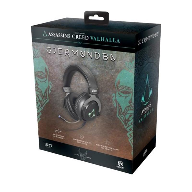 L33T Gaming Assassin s Creed Gaming Headset w Mic RGB 50mm Noise cancellation braided