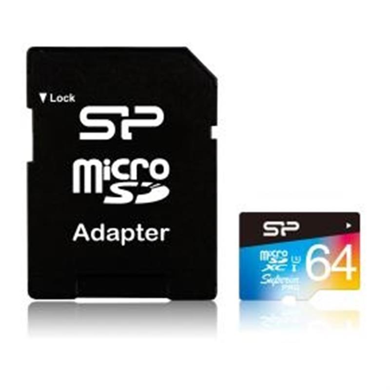 Silicon Power 64GB Superior PRO MicroSDXC Class10 UHS-1 U3 R90/W80Mb/s incl. SD-adapter Zwart