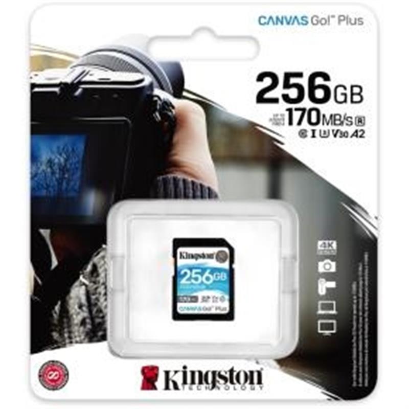 Kingston Technology Canvas Go! Plus flashgeheugen 256 GB SD Klasse 10 UHS-I