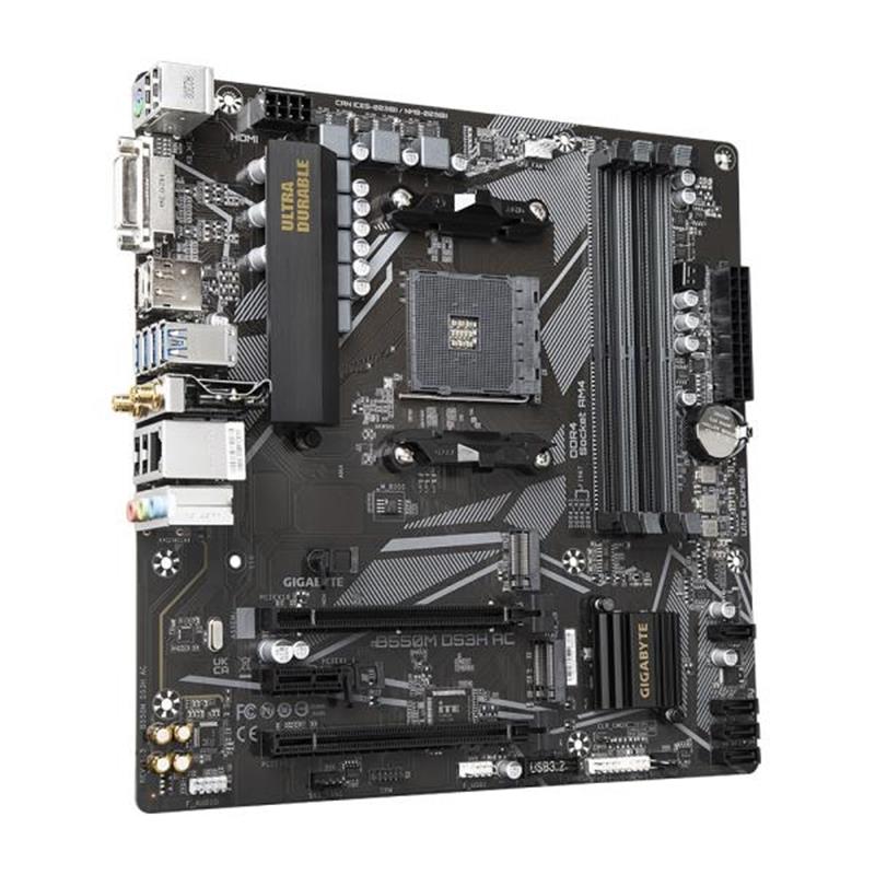 Gigabyte B550M DS3H AC (rev. 1.5/1.6) AMD B550 Socket AM4 micro ATX