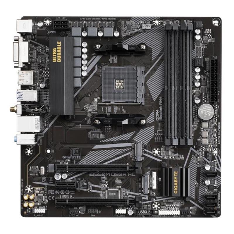 Gigabyte B550M DS3H AC (rev. 1.5/1.6) AMD B550 Socket AM4 micro ATX