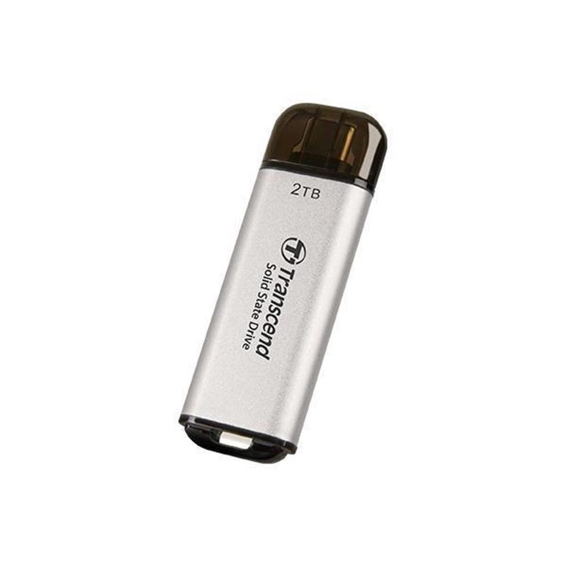 Transcend ESD300S External SSD 2 TB USB Type-C 10Gbps 1050 950 MB s Silver