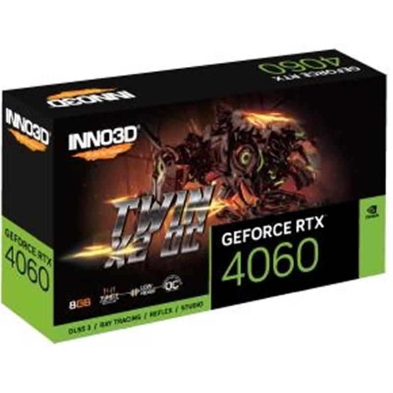 INNO3D GeForce RTX 4060 Twin X2 OC 8GB GDDR6 128-bit 2490 17Gbps 3xDP HDMI