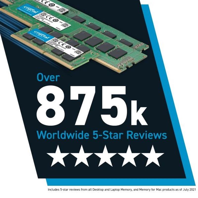 Crucial CT4G4DFS8266 geheugenmodule 4 GB 1 x 4 GB DDR4 2666 MHz