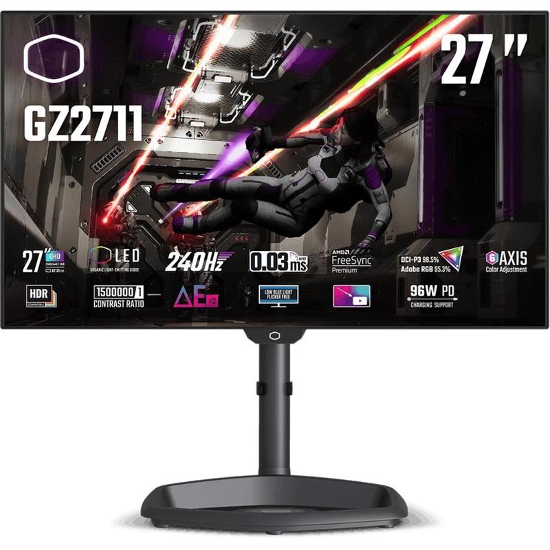 Cooler Master Tempest GZ2711 QHD 27 IPS Gaming Monitor 2K IPS 180 Hz 1000:1 HDR